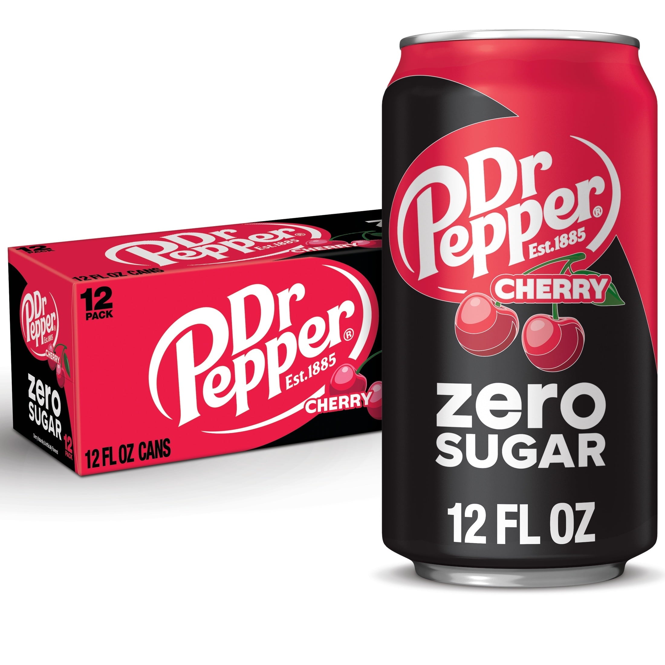 Dr Pepper Cherry Zero Sugar Soda, 20 fl oz Bottle